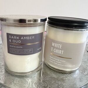 White Barn Dark Amber & Oud and White T-Shirt Candles